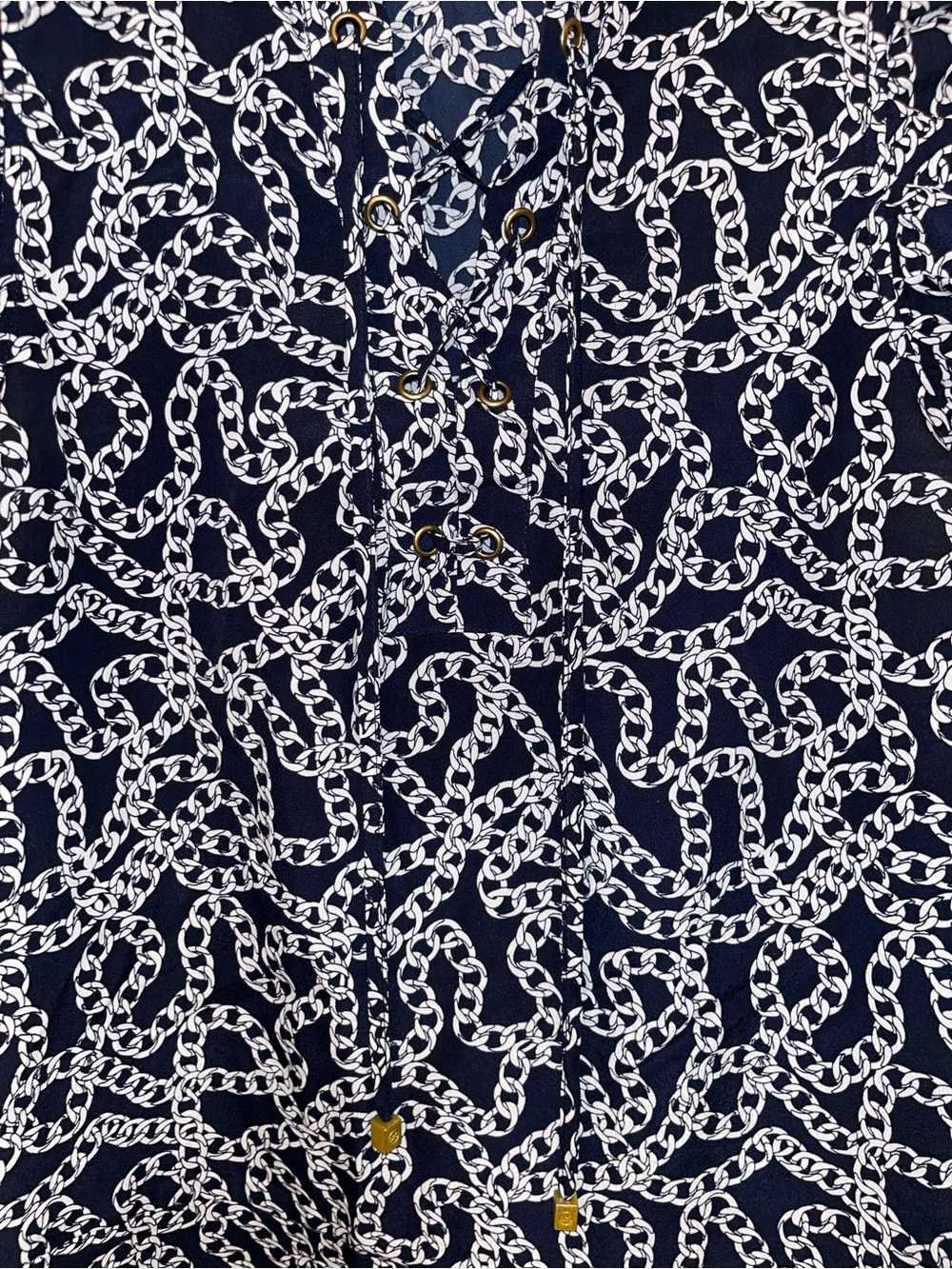 MICHAEL KORS Chain-Print Ruffle Blouse - Picture 3 of 6